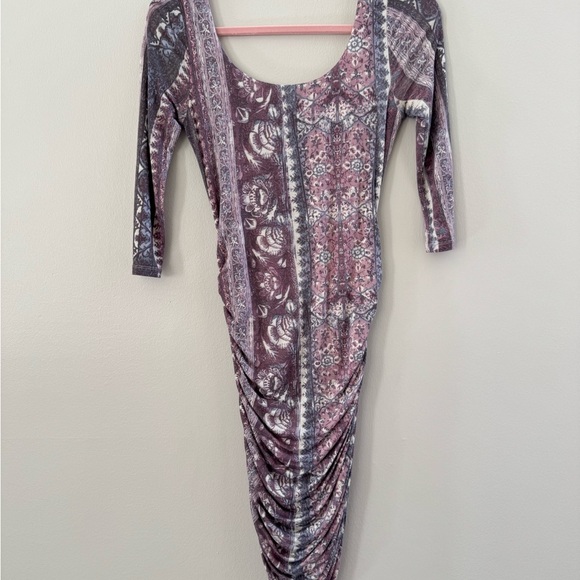 Free People Purple & Gray Stretch Bodycon Dress - Picture 2 of 7